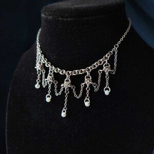 Victorian fairy princess chandelier necklace with a small silver chain